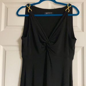14P black sleeveless midi dress